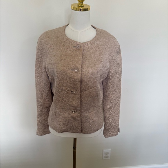 Via Condotti Textured Tan Blazer - Picture 1 of 6